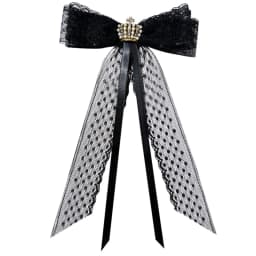 Women Vintage Elegant Pre-Tied Neck Tie Brooch Imitation Pearl Jewelry Ribbon Bow Tie Corsage for Shirt Collar Clothes Dropship