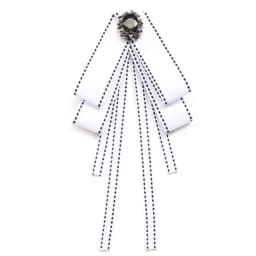 Women Vintage Elegant Pre-Tied Neck Tie Brooch Imitation Pearl Jewelry Ribbon Bow Tie Corsage for Shirt Collar Clothes Dropship