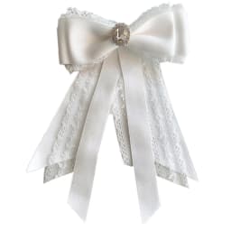 Women Vintage Elegant Pre-Tied Neck Tie Brooch Imitation Pearl Jewelry Ribbon Bow Tie Corsage for Shirt Collar Clothes Dropship