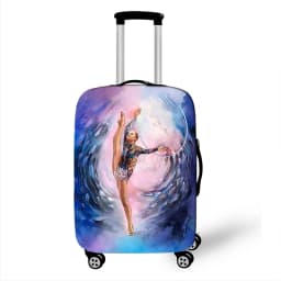 Gracefully Rhythmic Gymnastics Art Print Luggage Cover Anti-dust Suitcase Women's Travel Accessories Elastic Trolley Case Cover