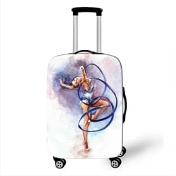 Gracefully Rhythmic Gymnastics Art Print Luggage Cover Anti-dust Suitcase Women's Travel Accessories Elastic Trolley Case Cover