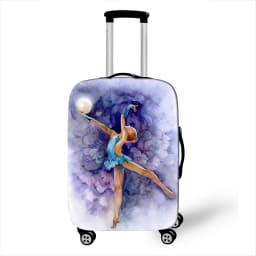 Gracefully Rhythmic Gymnastics Art Print Luggage Cover Anti-dust Suitcase Women's Travel Accessories Elastic Trolley Case Cover