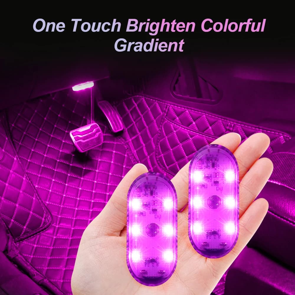 1 PC Multi Color Car Light Wireless LED Touch Light Roof Light Sensor Read Lamp Mini USB Charging Light Car Interior Accessories