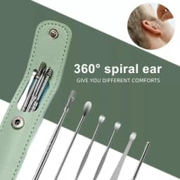 Effective 6Pcs Earwax Cleaning Tool with Spiral Earpick and Ear Curette, Ear Care Tool for Daily Use