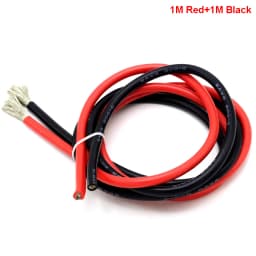 2 Meter Silicon Wire 8 10 12 14 16 18 20 22AWG Heatproof Soft Silicone Silica Gel Wire Cable (1Meter Red+1Meter Black) )