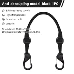 BLALION Motorcycle Luggage Strap Universal Elastic Suitcase with Safety Hook-Versatile Helmet Mesh Gear Transport Durable Sleek