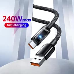 240W Cable QC 3.0 USB to Type C Super Fast Charging Cable For Samsung Xiaomi Huawei LED Digital Display Phone Charger Data Cord