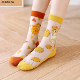 2021 New Product  High Quality Women Socks Harajuku Crystal Slik Tide Socks Funny Sunflowers Vines Flowers Happy Cute Socks