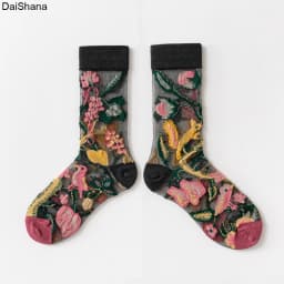 2021 New Product  High Quality Women Socks Harajuku Crystal Slik Tide Socks Funny Sunflowers Vines Flowers Happy Cute Socks