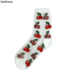 2021 New Product  High Quality Women Socks Harajuku Crystal Slik Tide Socks Funny Sunflowers Vines Flowers Happy Cute Socks