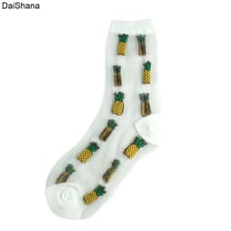 2021 New Product  High Quality Women Socks Harajuku Crystal Slik Tide Socks Funny Sunflowers Vines Flowers Happy Cute Socks