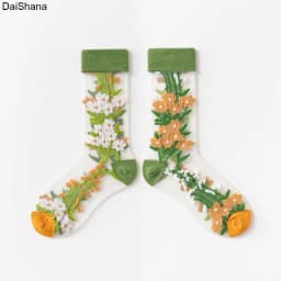2021 New Product  High Quality Women Socks Harajuku Crystal Slik Tide Socks Funny Sunflowers Vines Flowers Happy Cute Socks