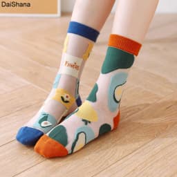 2021 New Product  High Quality Women Socks Harajuku Crystal Slik Tide Socks Funny Sunflowers Vines Flowers Happy Cute Socks