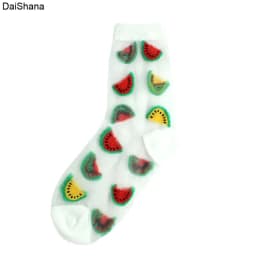 2021 New Product  High Quality Women Socks Harajuku Crystal Slik Tide Socks Funny Sunflowers Vines Flowers Happy Cute Socks