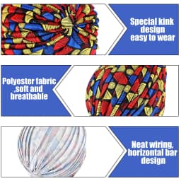 2022 New Print African Headtie Turban Cap Soft Stretch Twisted Pleated Beanie Head Wrap for Women Chemo Bonnet