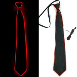 Flashing Neon Light LED Tie Halloween Christmas Dance Supplies Wedding Performance Decoration Luminous EL Wire Necktie