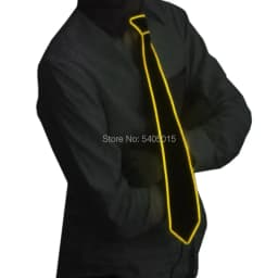 Flashing Neon Light LED Tie Halloween Christmas Dance Supplies Wedding Performance Decoration Luminous EL Wire Necktie