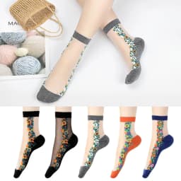 Sexy fishnet Women Lace Ruffle Soft Comfy Sheer Silk Elastic Mesh Knit Frill Trim Transparent Ankle funny socks 1pair=2pcs