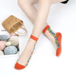 Sexy fishnet Women Lace Ruffle Soft Comfy Sheer Silk Elastic Mesh Knit Frill Trim Transparent Ankle funny socks 1pair=2pcs