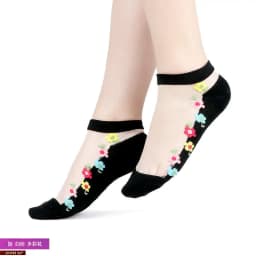 Sexy fishnet Women Lace Ruffle Soft Comfy Sheer Silk Elastic Mesh Knit Frill Trim Transparent Ankle funny socks 1pair=2pcs