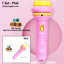 Projector Flashlight for Kids 10 Cards 80 Patterns Bedtime Toys Cartoon Light Educational Toy Gift for Toddler Boys Girls