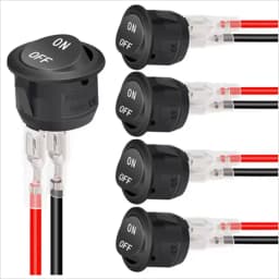 12V Round Rocker Switch AC 6A/250V 10A/125V SPST 2 Pin 2 Position On/Off Toggle Switch for Car Boat Automotive RV Black