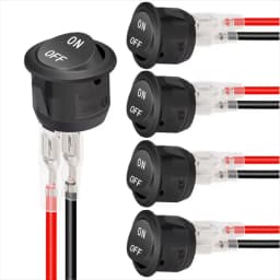 12V Round Rocker Switch AC 6A/250V 10A/125V SPST 2 Pin 2 Position On/Off Toggle Switch for Car Boat Automotive RV Black