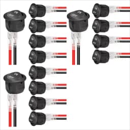 12V Round Rocker Switch AC 6A/250V 10A/125V SPST 2 Pin 2 Position On/Off Toggle Switch for Car Boat Automotive RV Black