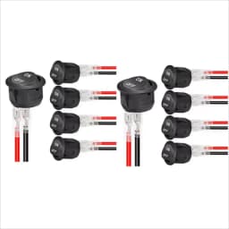 12V Round Rocker Switch AC 6A/250V 10A/125V SPST 2 Pin 2 Position On/Off Toggle Switch for Car Boat Automotive RV Black