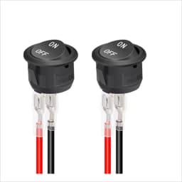 12V Round Rocker Switch AC 6A/250V 10A/125V SPST 2 Pin 2 Position On/Off Toggle Switch for Car Boat Automotive RV Black
