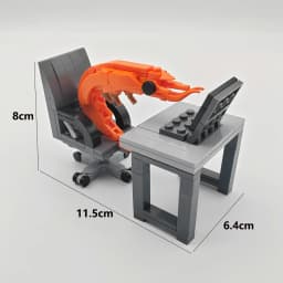 MOC Building Block Shrimp Model Figurines, Puzzle Assembly, Boys and Girls Randomly Mixing, Internet Celebrity Creative Parodies