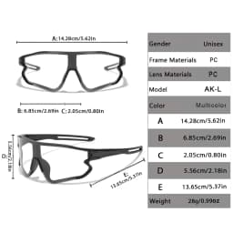 Men Women Photochromic Motorcycle Glasses Outdoor Sports Big Frame Windproof Cycling Running Hiking Goggles