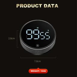 Dinrgo Magnetic Digital Timers Manual Countdown Kitchen Timer Countdown Clock Mechanical Counter for Cooking Shower Study