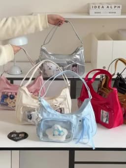 Y2k Harajuku Shoulder Bag Women Korean Transparent Ita Bag School Crossbody Bag Female Japanese Designer Preppy Handbag Purse
