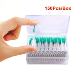 150Pcs/box Interdental Brush Soft Rubber Teeth Cleaning Tools Dental Cleaning Between Teeth Toothbrush Oral Hygiene Care Tools-