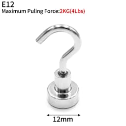 10/20Pcs Super Strong Neodymium Powerful Magnetic Hooks Ring Metal Magnet with Curved Hook Hanger for Hanging,Fridge,Wall,Key