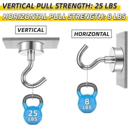 10/20Pcs Super Strong Neodymium Powerful Magnetic Hooks Ring Metal Magnet with Curved Hook Hanger for Hanging,Fridge,Wall,Key