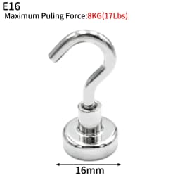 10/20Pcs Super Strong Neodymium Powerful Magnetic Hooks Ring Metal Magnet with Curved Hook Hanger for Hanging,Fridge,Wall,Key