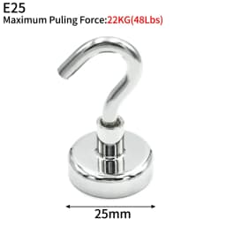 10/20Pcs Super Strong Neodymium Powerful Magnetic Hooks Ring Metal Magnet with Curved Hook Hanger for Hanging,Fridge,Wall,Key