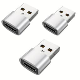 3-Pack USB to USB C Adapter, USB C Female to USB Male Super Fast Charging and OTG Converter Compatible with iPhone 15/14/13/12 P