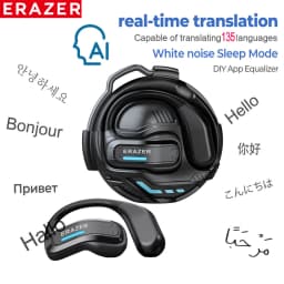 ERAZER X8 AI Translator Earbuds Gaming Bluetooth 5.4 Wireless Headphones Low Latency HD Call Earphones with Mic Waterproof
