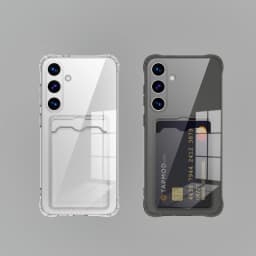 Transparent Card Slot Silicone Case For Samsung Galaxy S26 S25 Edge S24 S23 S22 S21 Plus Note 20 Ultra S20 FE Protection Cover