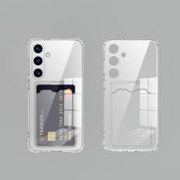 Transparent Card Slot Silicone Case For Samsung Galaxy S26 S25 Edge S24 S23 S22 S21 Plus Note 20 Ultra S20 FE Protection Cover