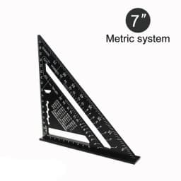 Aluminium Alloy 7Inch Triangle Ruler Inch Metric Angle Ruler Protractor Square Measurement & Gauging Tools Precision