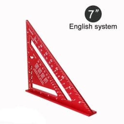 Aluminium Alloy 7Inch Triangle Ruler Inch Metric Angle Ruler Protractor Square Measurement & Gauging Tools Precision