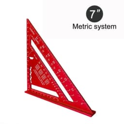 Aluminium Alloy 7Inch Triangle Ruler Inch Metric Angle Ruler Protractor Square Measurement & Gauging Tools Precision