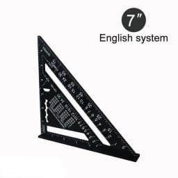 Aluminium Alloy 7Inch Triangle Ruler Inch Metric Angle Ruler Protractor Square Measurement & Gauging Tools Precision