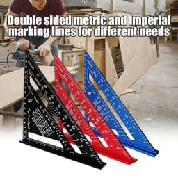 Aluminium Alloy 7Inch Triangle Ruler Inch Metric Angle Ruler Protractor Square Measurement & Gauging Tools Precision