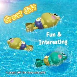 Wind-Up Swimming Frog Bath Toys for Toddlers, No Battery Mold-Free ABS Montessori Water Toy for Kids