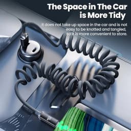 NNBILI 120W Car USB A to Type C Fast Charging For Honor Xiaomi Huawei Type C To Type C Spring Telescopic Cable For iPhone 18 17